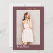 かわいいボホメドオレンジの野花卒業式 招待状 (裏面)