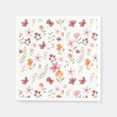 かわいいボホメドリトルワイルドフラワーブライダルシャワー スタンダードカクテルナプキン (正面)