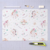 かわいいボホユニコーンフローラバルーン赤ちゃんシャワー 薄葉紙 (クラフト)