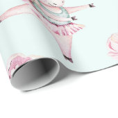 かわいいボホユニコーンフローラ植物性ベビーシャワー ラッピングペーパー (ロールコーナー)