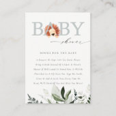 かわいいボホライオンの葉と赤ちゃんシャワー エンクロージャーカード (正面)