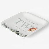 かわいいボホライオンの葉の二回目の誕生日パーティー ペーパープレート (傾斜あり)