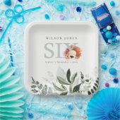 かわいいボホライオンの葉の六番目の誕生日パーティー ペーパープレート (パーティー)