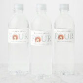 かわいいボホライオンの葉の四番目の誕生日パーティー ペットボトルラベル (ボトル)