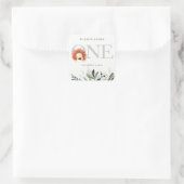 かわいいボホライオンの葉の最初の誕生日パーティー スクエアシール (バッグ)