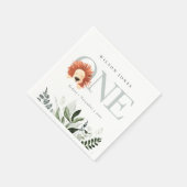 かわいいボホライオンの葉の最初の誕生日パーティー スタンダードカクテルナプキン (角)