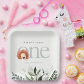 かわいいボホライオンの葉の最初の誕生日パーティー ペーパープレート (パーティー)