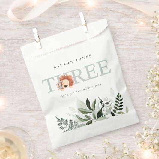 かわいいボホライオンの葉3rd赤ちゃんシャワー フェイバーバッグ (クリップ留めされた状態)