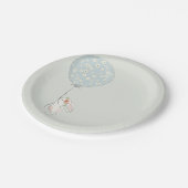 かわいいボホラビットガール誕生日 ペーパープレート (アングル)