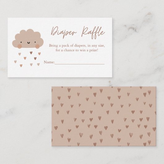 かわいいボホレインクラウドオムツラッフル エンクロージャーカード (正面/裏面)