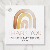 かわいいボホレインボーありがとう赤ちゃんシャワー フェイバータグ (正面)