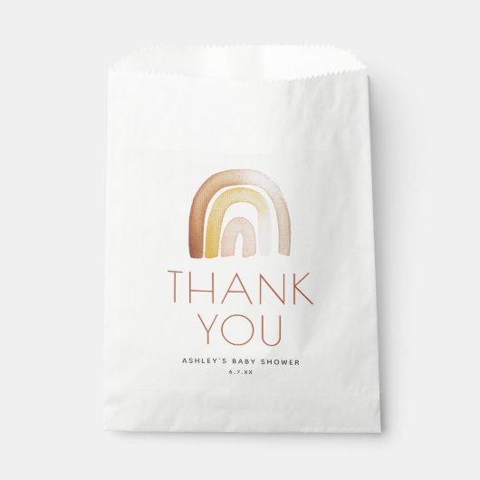 かわいいボホレインボーありがとう赤ちゃんシャワー フェイバーバッグ (正面)