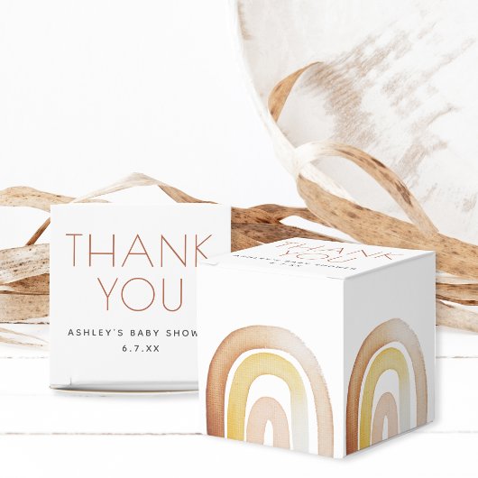 かわいいボホレインボーありがとう赤ちゃんシャワー フェイバーボックス