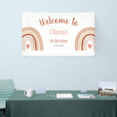 かわいいボホレインボーガールの最初の誕生日へようこそ 横断幕 (トレードショー)