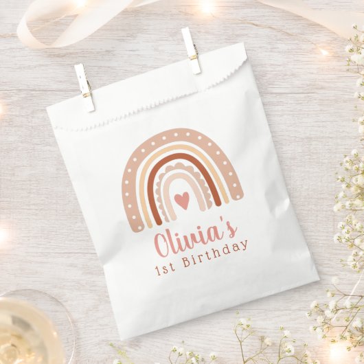 かわいいボホレインボーガールズファースト誕生日 フェイバーバッグ (クリップ留めされた状態)
