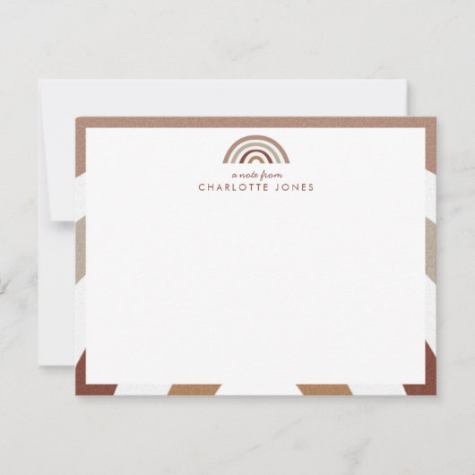 かわいいボホレインボーキッズステーショナリー ノートカード (正面)