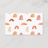 かわいいボホレインボークラウンズおむつラッフルチケット エンクロージャーカード (裏面)