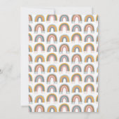 かわいいボホレインボーシンプルベビーシャワー 招待状 (裏面)