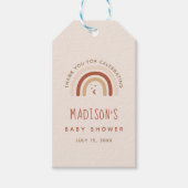 かわいいボホレインボーテラコッタベビーシャワームーンスター ギフトタグ (正面)