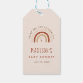 かわいいボホレインボーテラコッタベビーシャワームーンスター ギフトタグ (裏面)