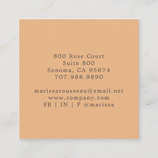 かわいいボホレインボーデイサービスベビーシッター託児 スクエア名刺 (裏面)