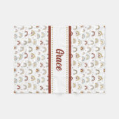 かわいいボホレインボーパターンキッズフリースブランケット フリースブランケット (正面(横))