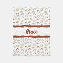 かわいいボホレインボーパターンキッズフリースブランケット