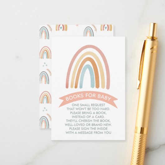 かわいいボホレインボーブックベビー エンクロージャーカード (正面/裏面インサイチュ)