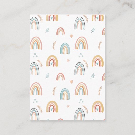 かわいいボホレインボーブックベビー エンクロージャーカード (裏面)