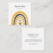 かわいいボホレインボーベビーシッターの名刺 スクエア名刺 (正面/裏面)