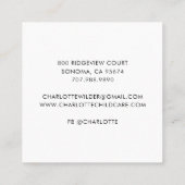 かわいいボホレインボーベビーシッターの名刺 スクエア名刺 (裏面)