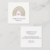 かわいいボホレインボーベビーシッターの名刺 スクエア名刺 (正面/裏面)