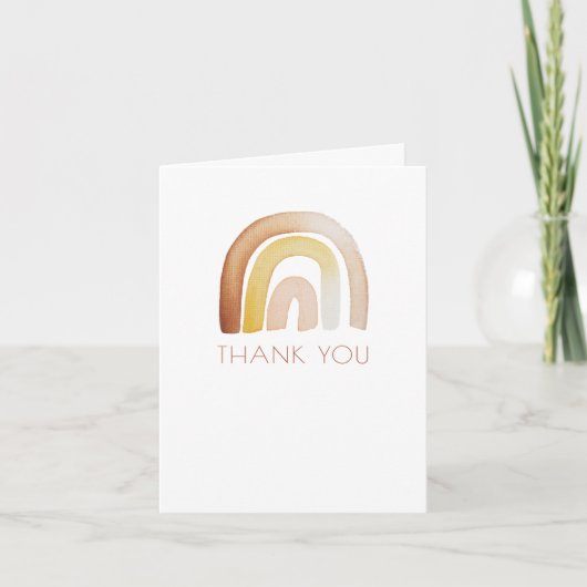 かわいいボホレインボーベビーシャワーありがとうございまーす サンキューカード (正面)