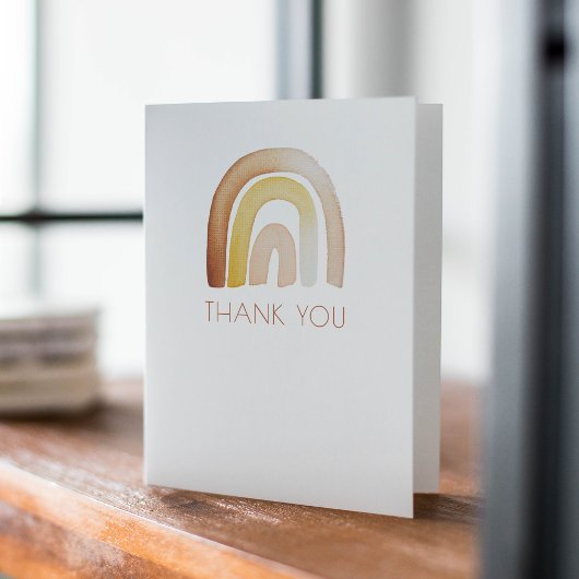 かわいいボホレインボーベビーシャワーありがとうございまーす サンキューカード