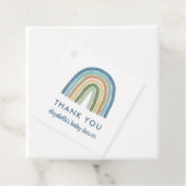 かわいいボホレインボーベビーシャワーありがとうブルー フェイバータグ (インサイチュ)