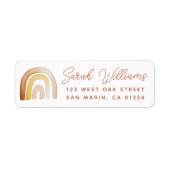 かわいいボホレインボーベビーシャワー差出人住所 ラベル (正面)