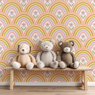 かわいいボホレインボーホタテ模様フローラ 壁紙