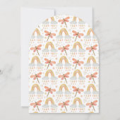 かわいいボホレインボーレインドロップアーチベイビーシャワー 招待状 (裏面)