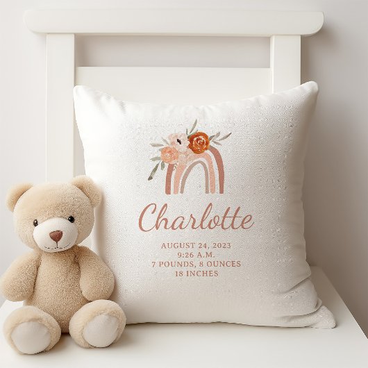 かわいいボホレインボー |ベビー生まれたばかりの誕生の詳細 クッション