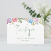 かわいいボホワイルドフラワーウォーターカラーハンド絵を描 サンキューカード (スタンド正面)