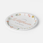 かわいいボホワイルドフラワーフローラ女の子ベビーシャワー ペーパープレート (アングル)