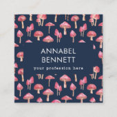 かわいいボホーきのこのパターン スクエア名刺 (正面)