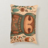 かわいいボホーフローラフクロウ アクセントクッション (裏面(縦))