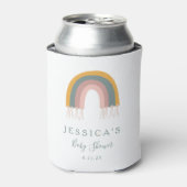 かわいいボホーレインボーシンプルベビーシャワーカスタム 缶クーラー (缶正面)