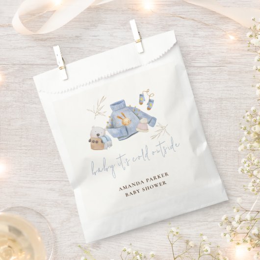 かわいいボホ冬の服おもちゃ女の子ベビーシャワー フェイバーバッグ (クリップ留めされた状態)