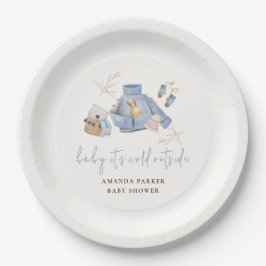 かわいいボホ冬の服おもちゃ女の子ベビーシャワー ペーパープレート