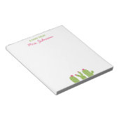 かわいいボホ多肉多肉薄紅花先生プレゼント ノートパッド (アングル)