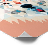 かわいいボホ幾何学犬 ポスター (角)