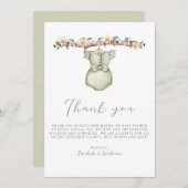 かわいいボホ服ベビーシャワーサンキューカード サンキューカード (正面/裏面)