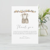 かわいいボホ服ベビーシャワーサンキューカード サンキューカード (スタンド正面)